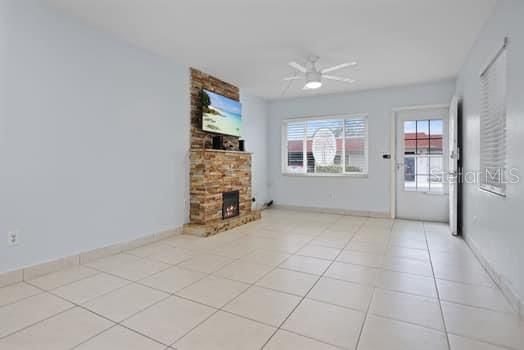 Living room with fireplace ~