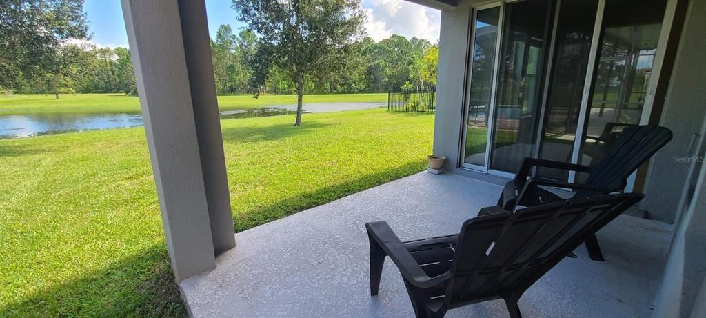 Covered Patio and Pond