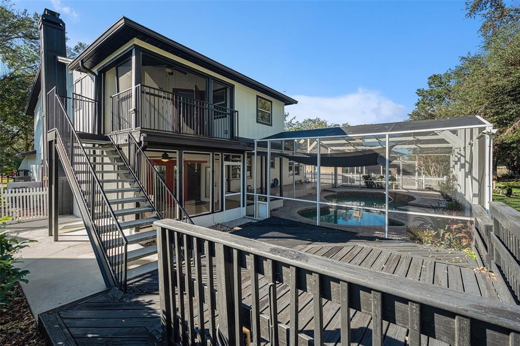 Additional entertaining space outside screened area.