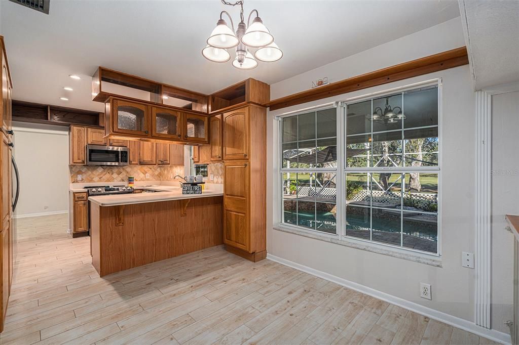 Breakfast nook looking into kitchen