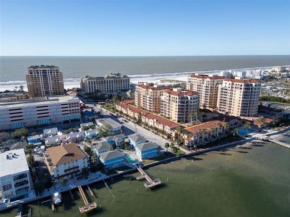 Arial View, Best of both worlds!  Intracoastal waterway and the Gulf of Mexico! Clearwater Beach.