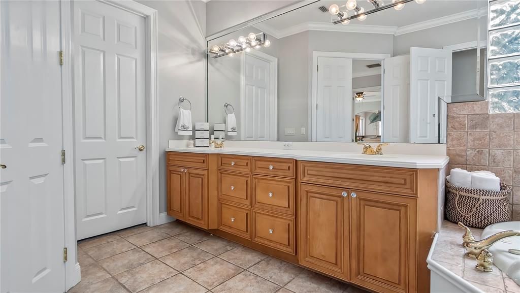 Primary Bathroom with dual sinks.