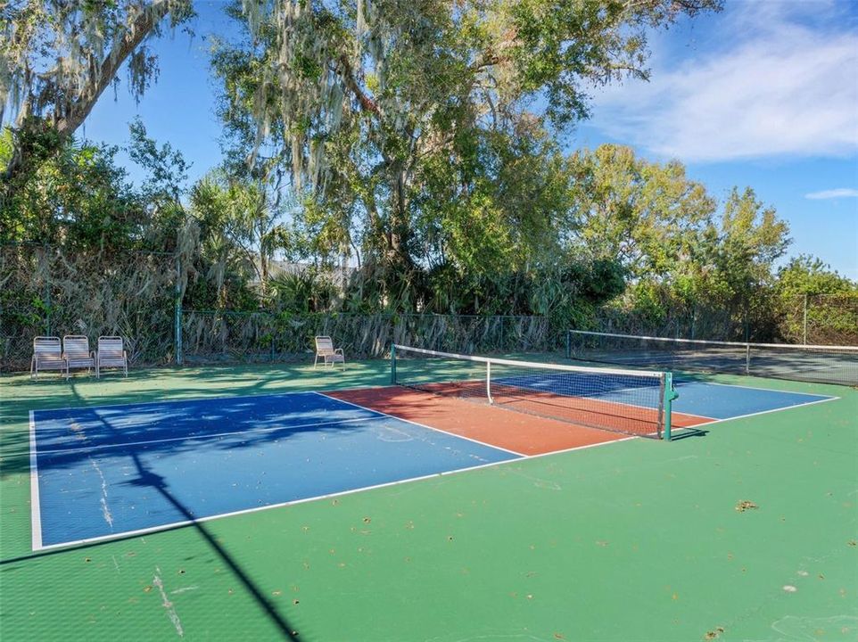 A dedicated pickleball court . . .  America's fasted growing sport.