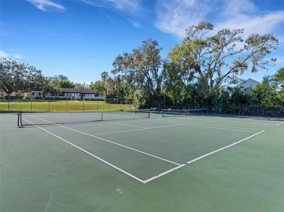 TWO hard court tennis courts.