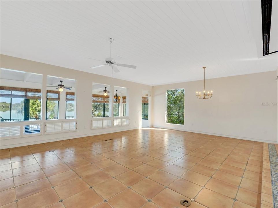 The spacious open floor plan is flooded with natural light.