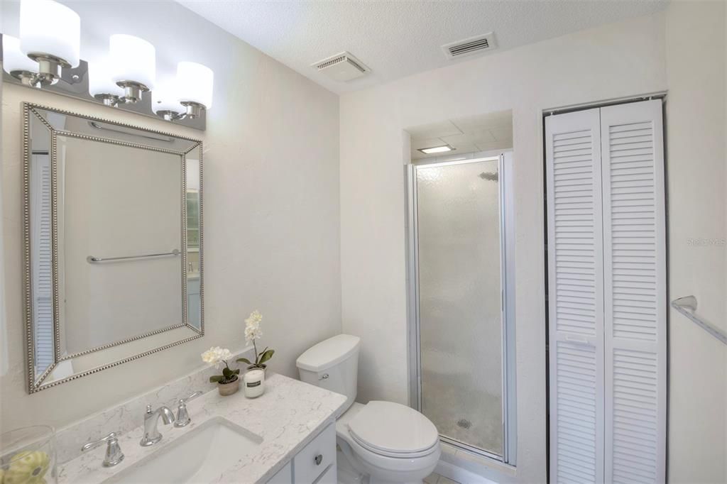 Primary bathroom with walk in shower