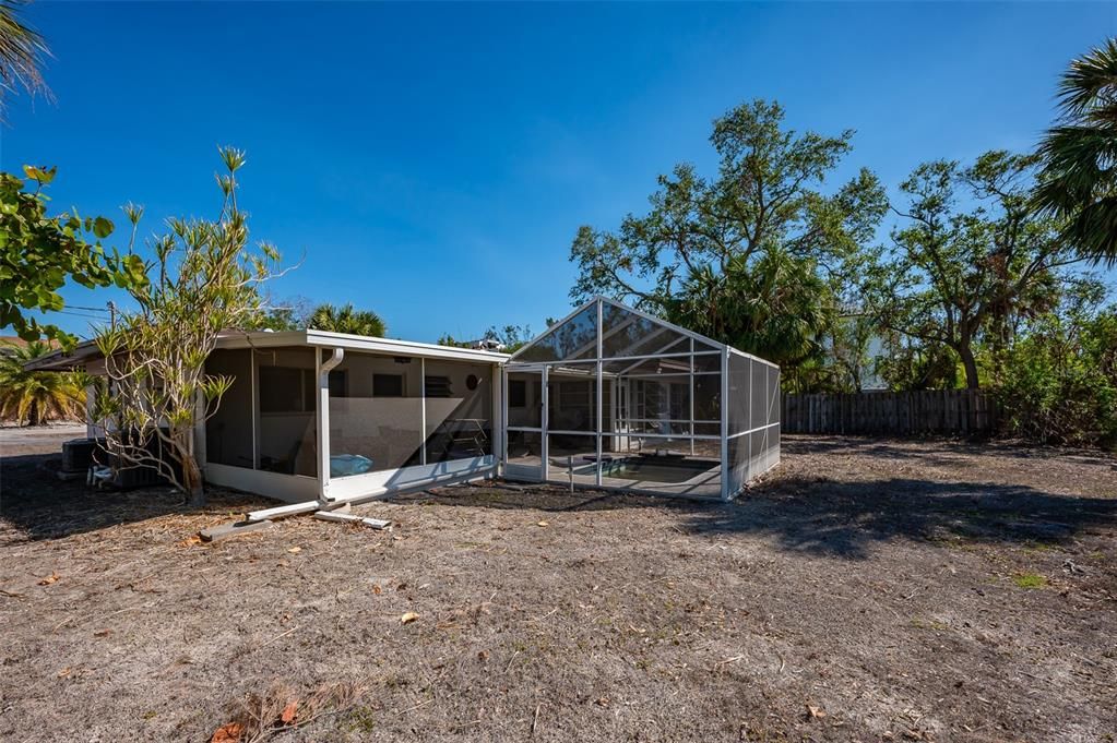 View of backyard facing south