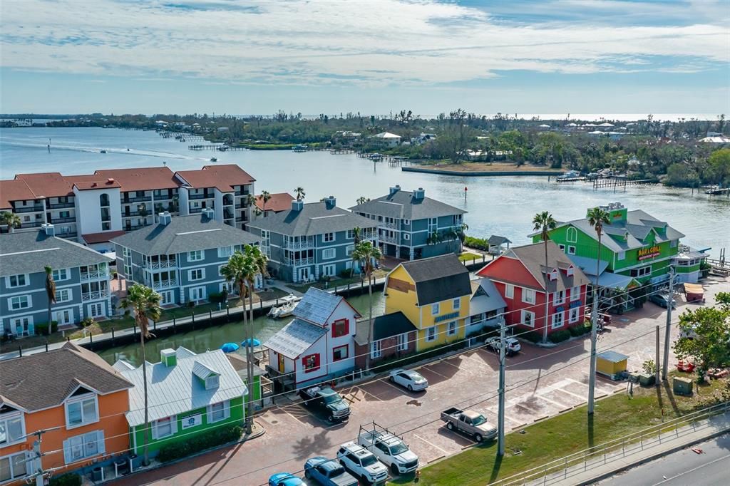 Boatyard shops just east of the Stickney Point Bridge