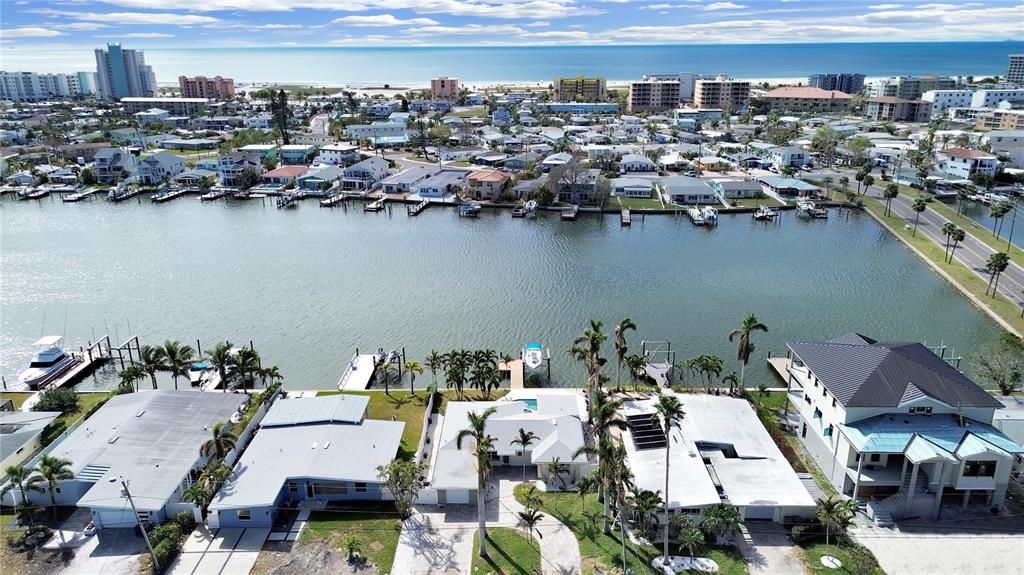 Aerial looking West. One of the largest canals in Isle of Palms