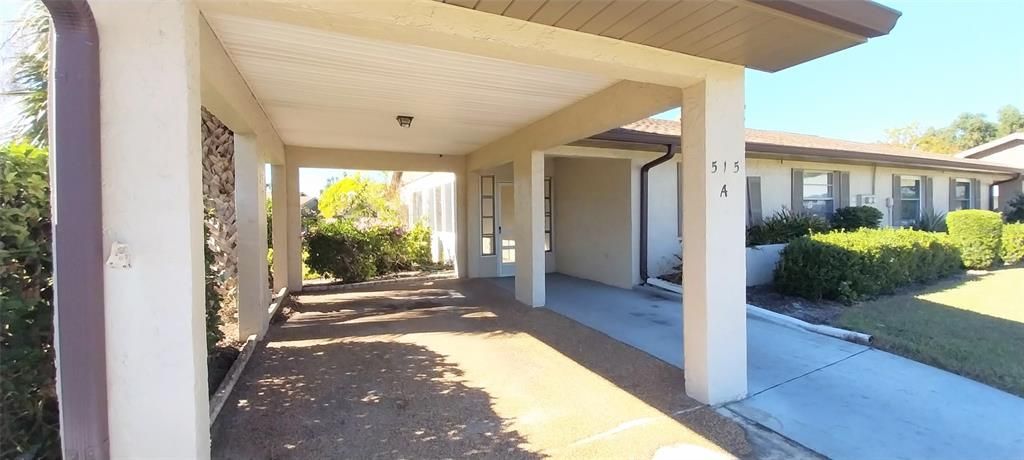 Large attached carport