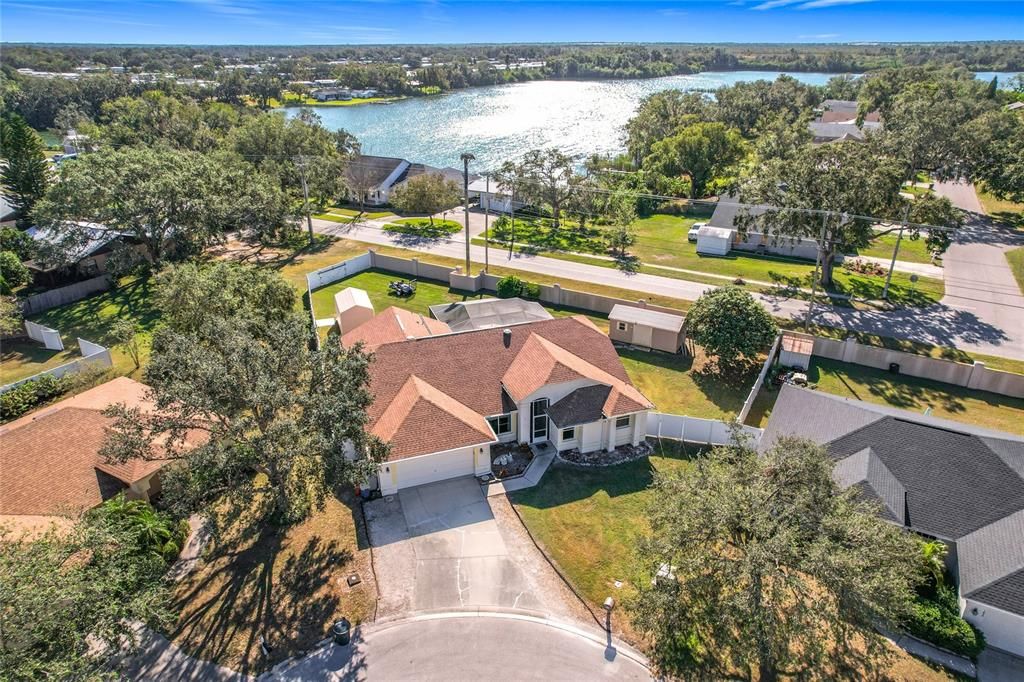 Overhead view of the front of the home