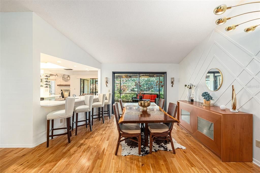 Dining room opens up to lanai and kitchen