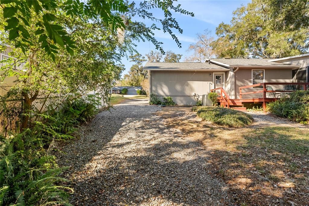 Long gravel driveway