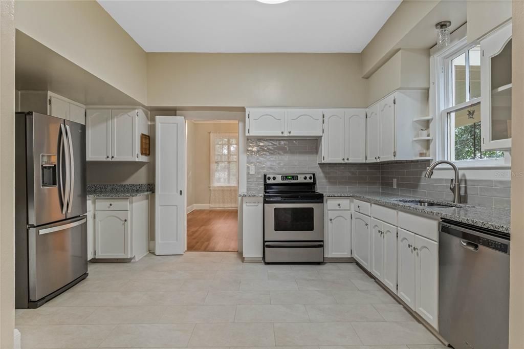 Kitchen looking into dining room