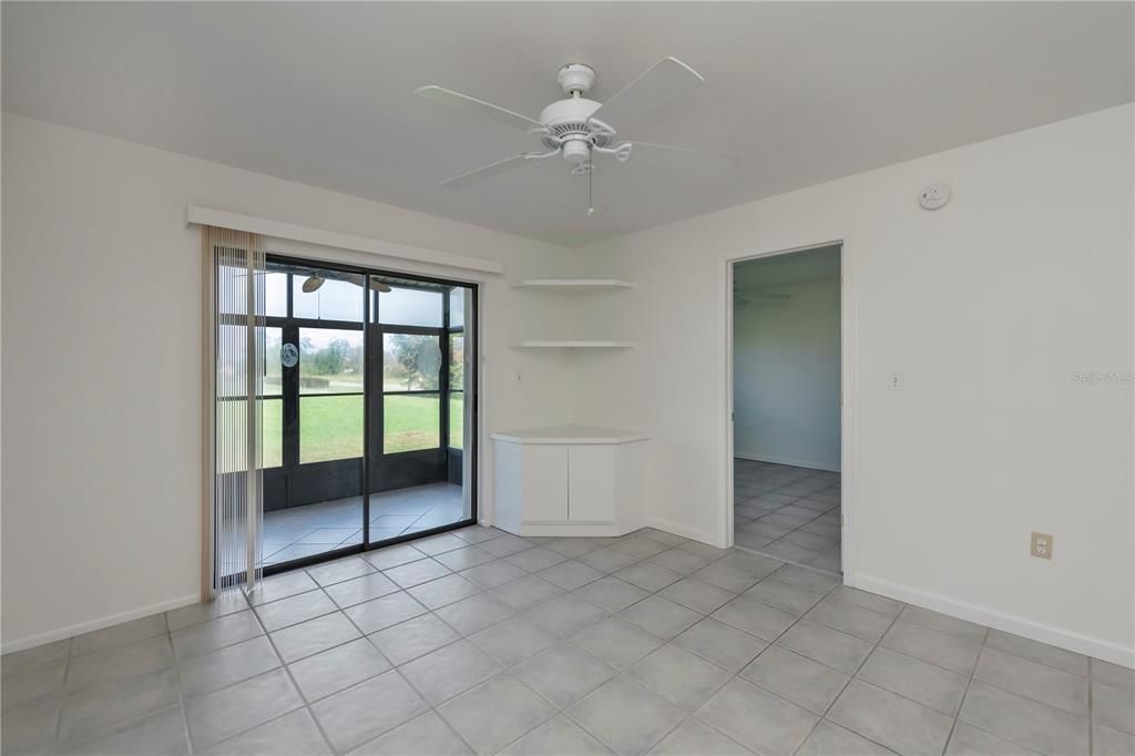 great room opens to the tile floor lanai