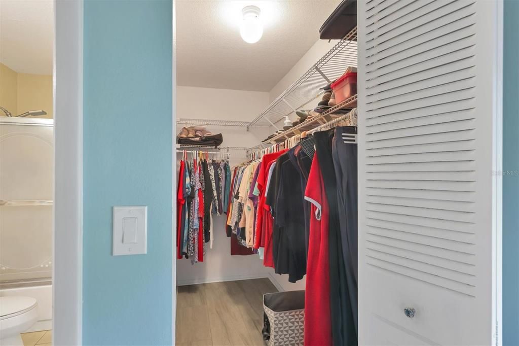 walk in closet in master bedroom