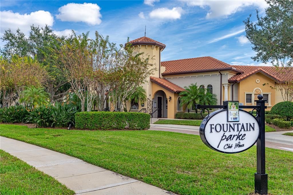 Fountain Parke Clubhouse equipped with billiards and card tables as well as a well-appointed fitness center