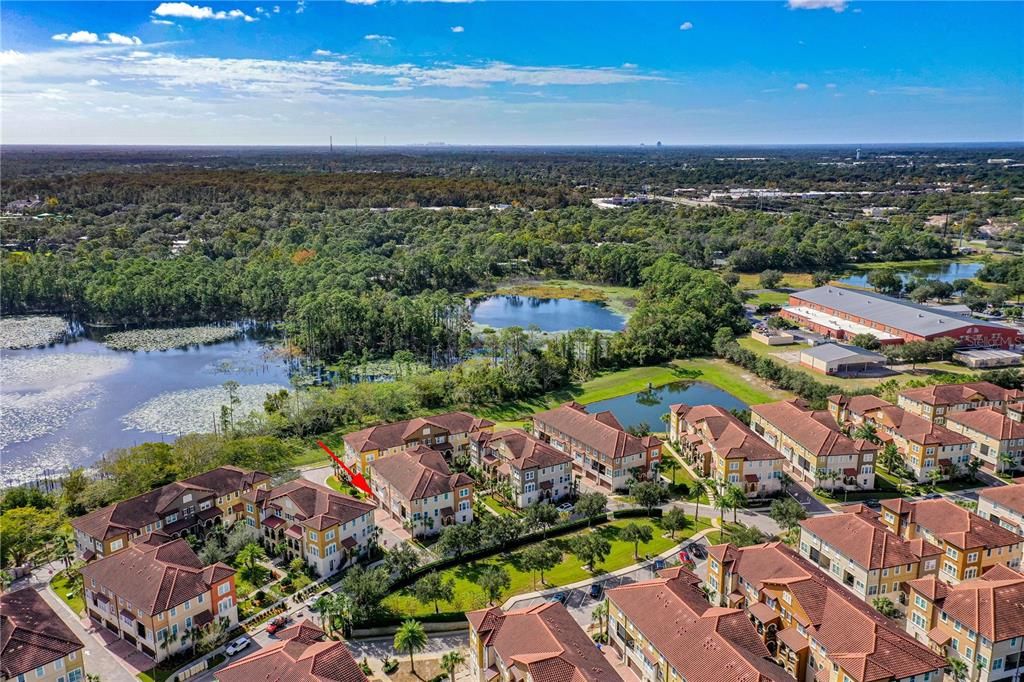 Beautiful surroundings with ponds and trees