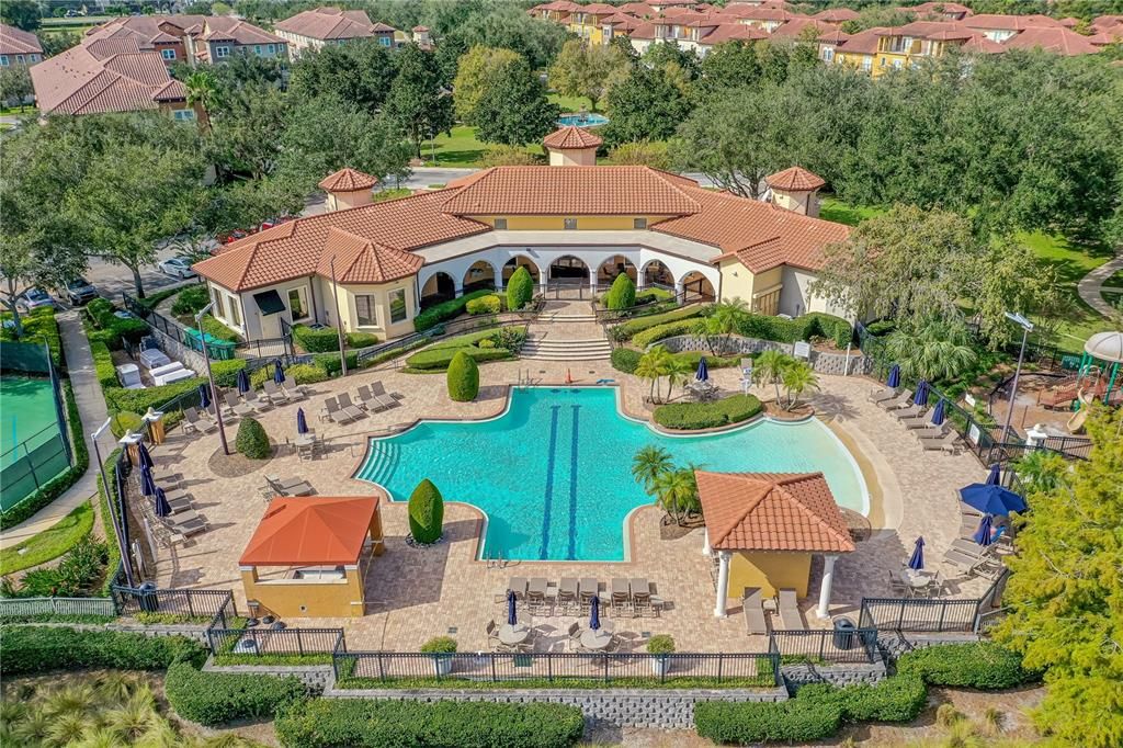 Resort-style pool with hot tub