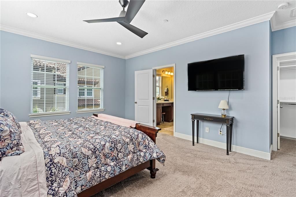 Looking toward the en-suite and large walk-in closet