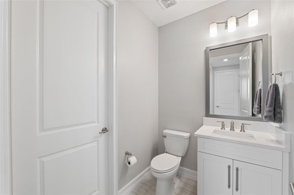 Second floor bonus room offers an attached half bath that could be converted into a full bathroom (consult a contractor to determine this option).