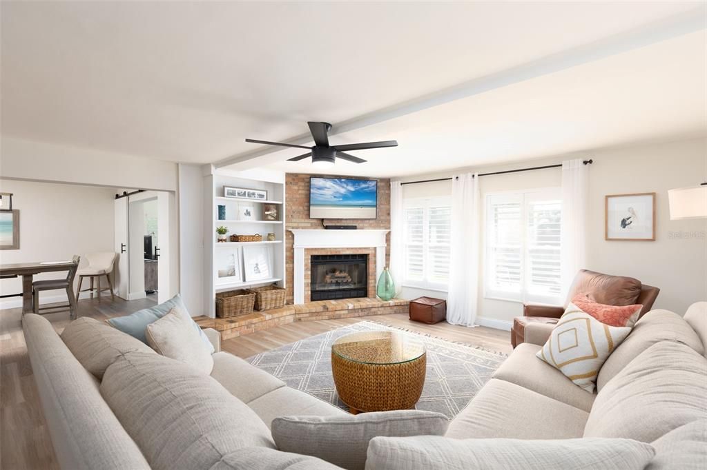 Family Room featuring gas fireplace