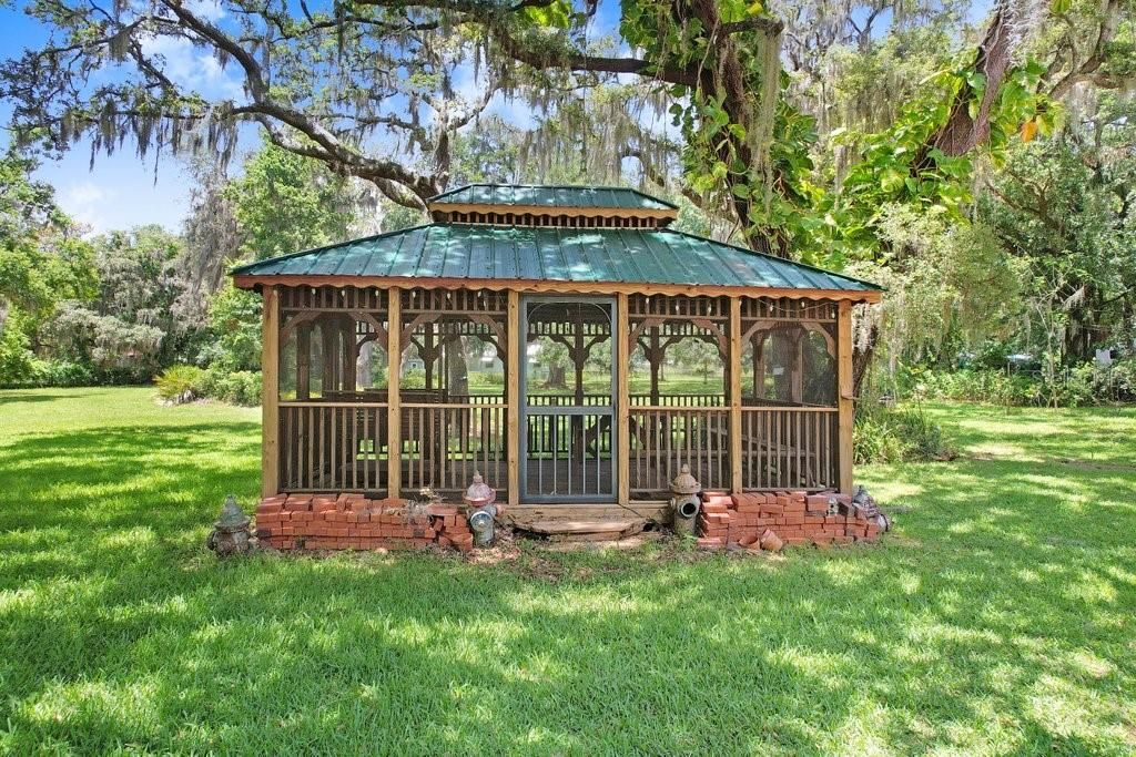 Gazebo to sit and relax with your morning coffee or unwind after a long day.