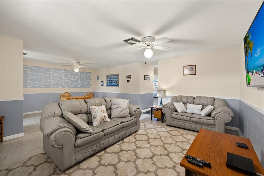 Living room with view to dining area