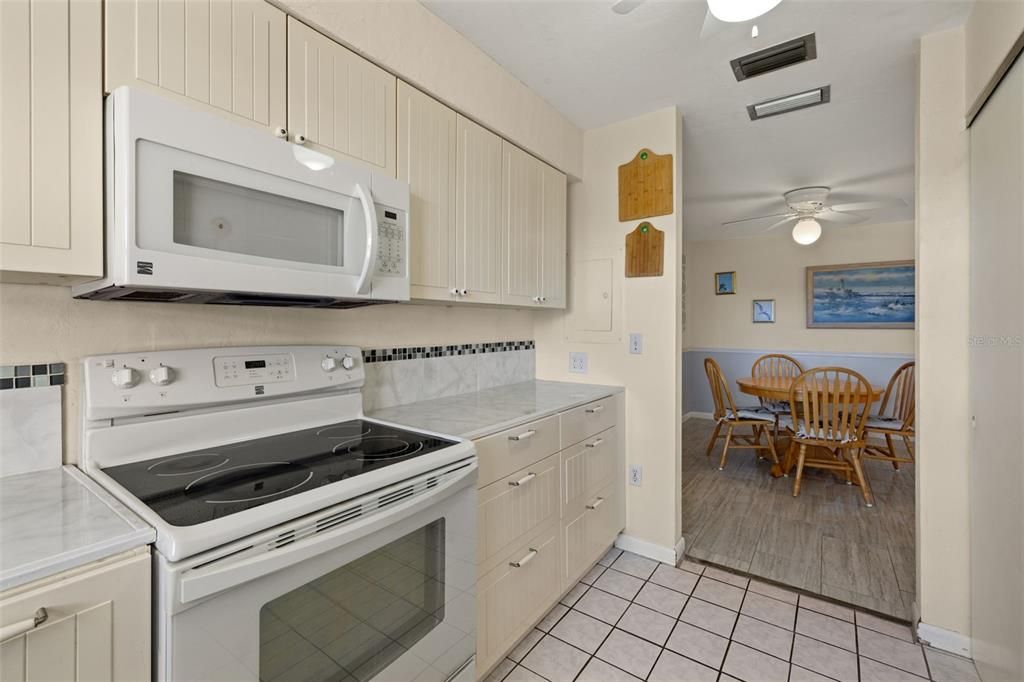 Kitchen toward dining area