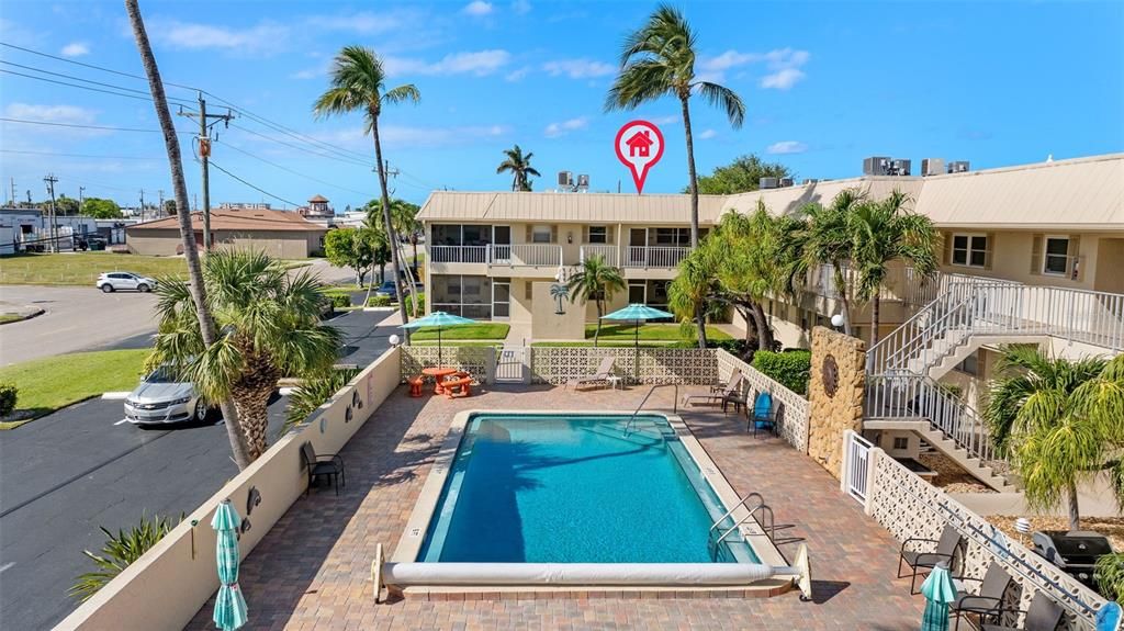 View of pool toward the property