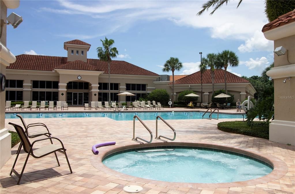 Main pool and heated spa