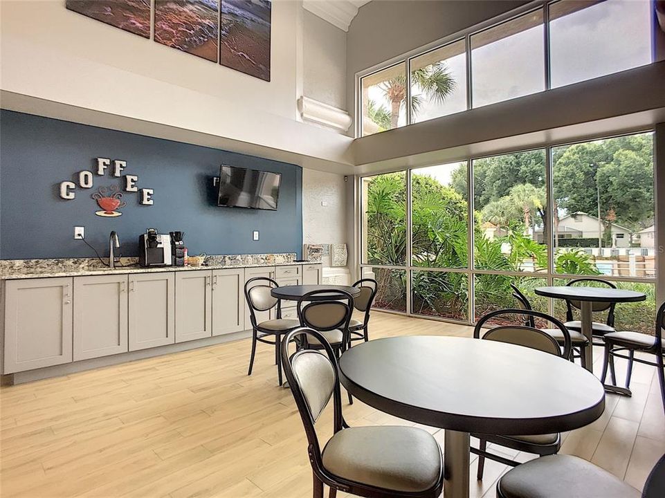 Coffee stand area at clubhouse