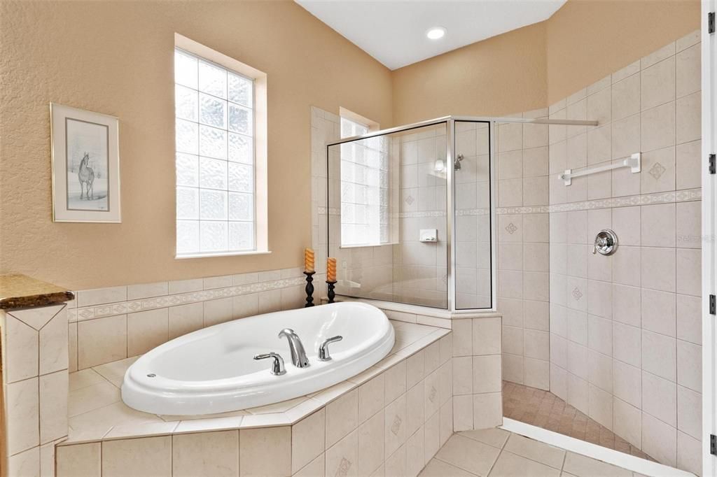 Large, deep soaking tub for bubble Bath relaxation!