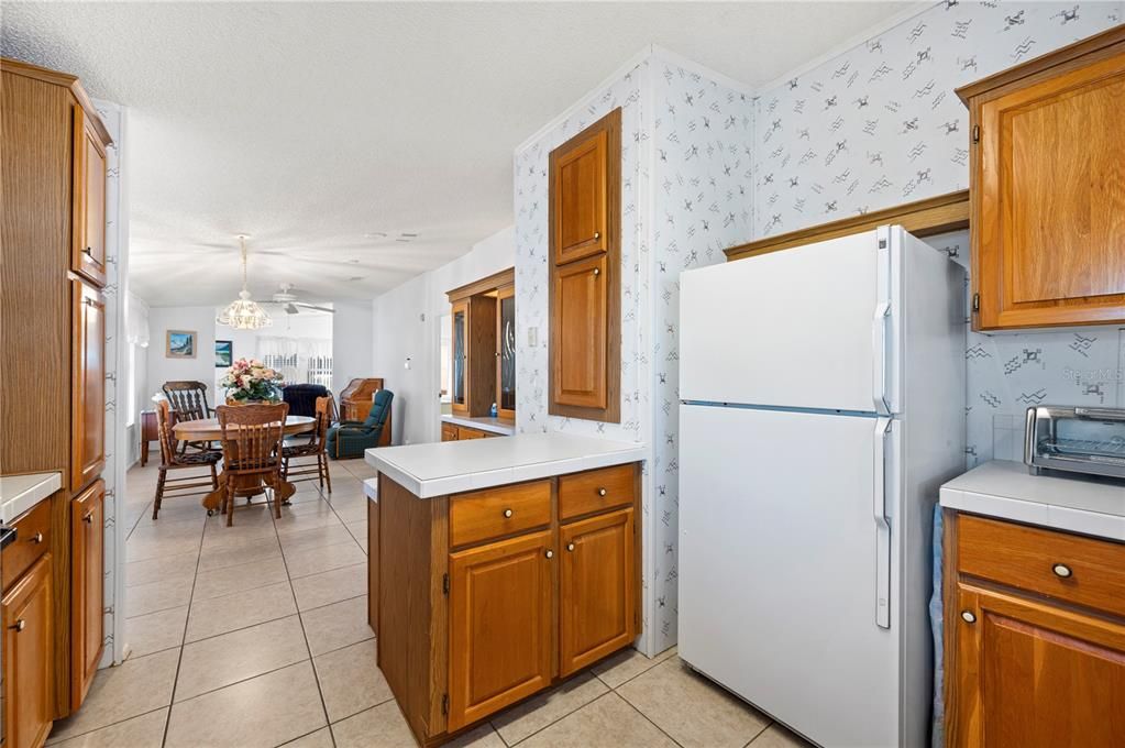 View from kitchen to dining room