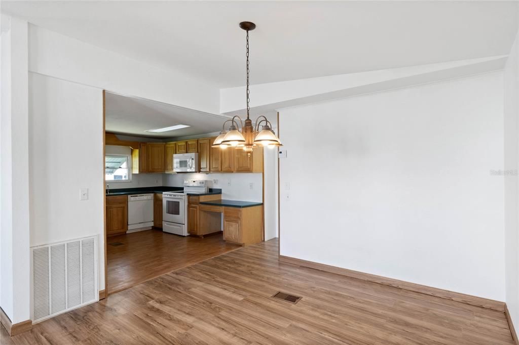 Dining room and kitchen