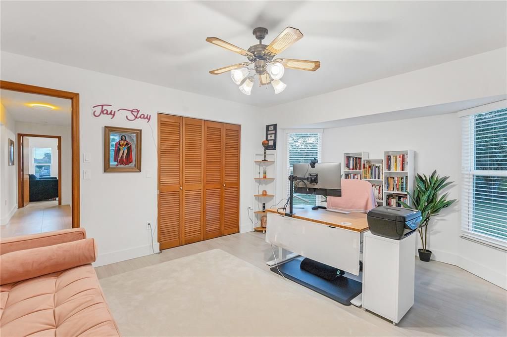 Both guest bedrooms also feature walk-in closets.