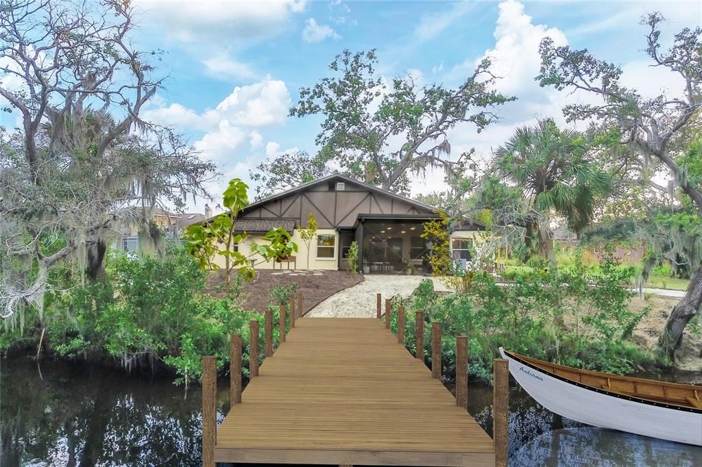 Myakka River surrounding the home brings nature to your back yard.