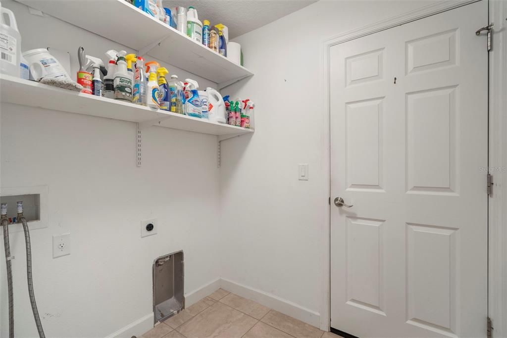 Indoor laundry room.