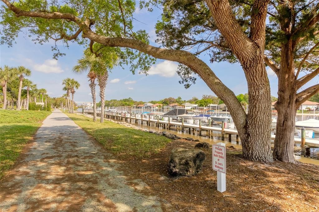 Walking trail along Intracoastal Waterway