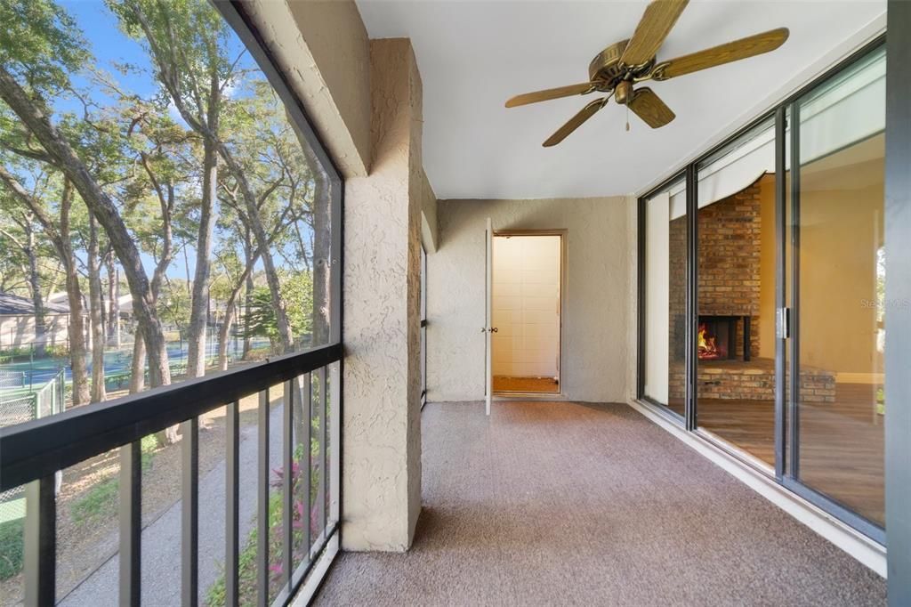 Screened Rear Patio with Storage Closet