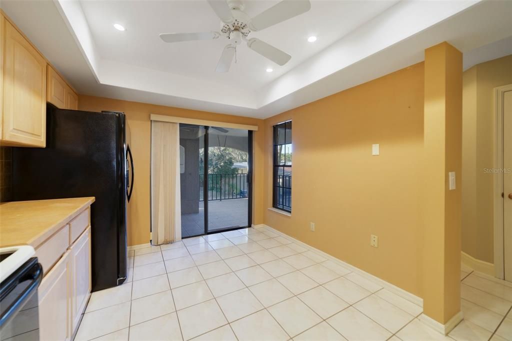 Eat-in Area in Kitchen with Access to Front Porch for Al-Fresco Dining