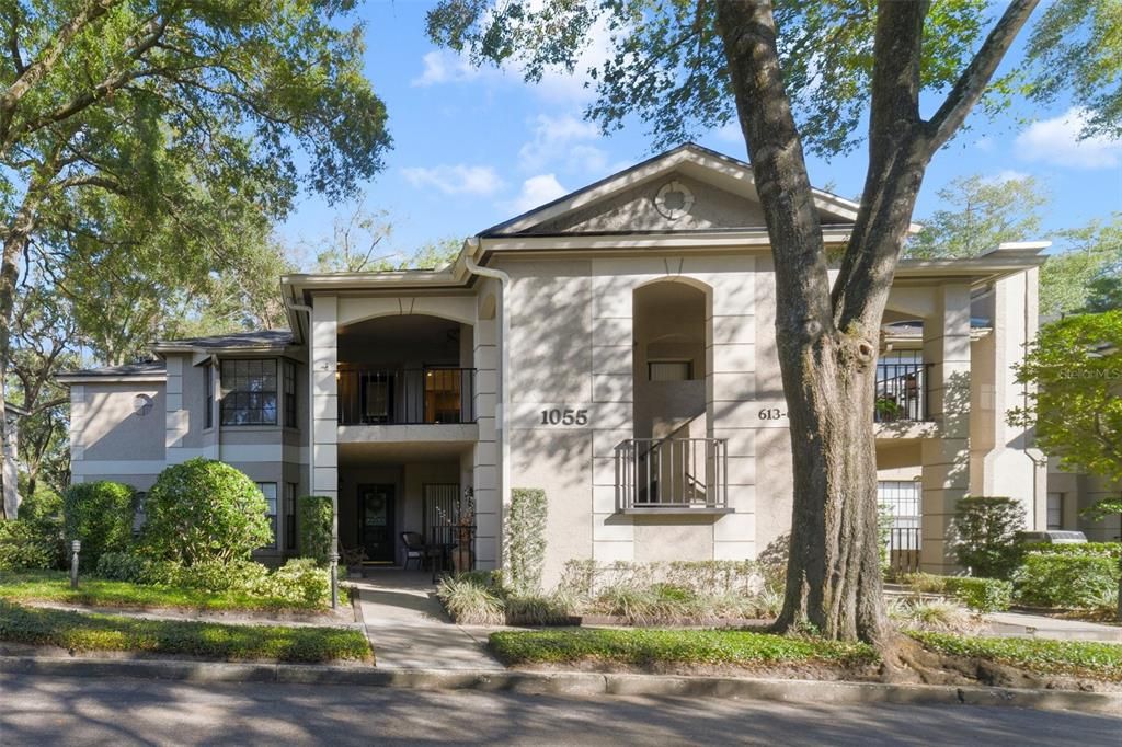 Exterior Front with lush landscaping