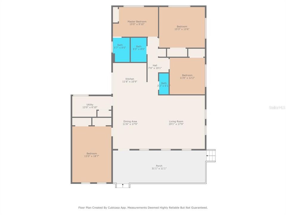 Floor plan: 4 bedrooms 2.5 bathrooms!