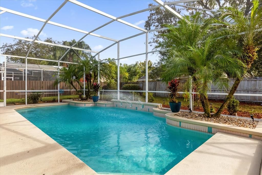 Pool with fountains