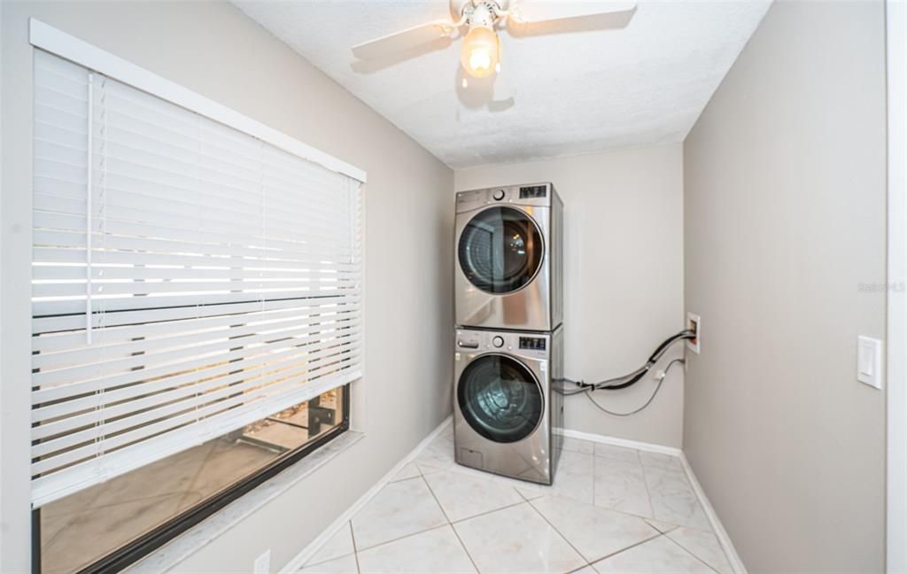 View of laundry area from kitchen.