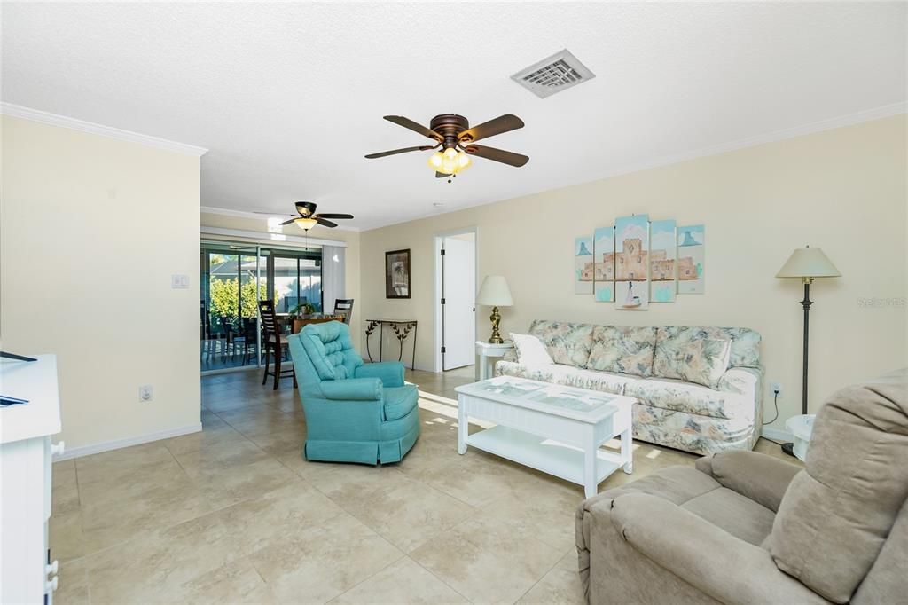 Living Room with Ceiling Fan