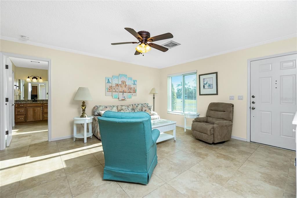 Living Room with Ceiling Fan