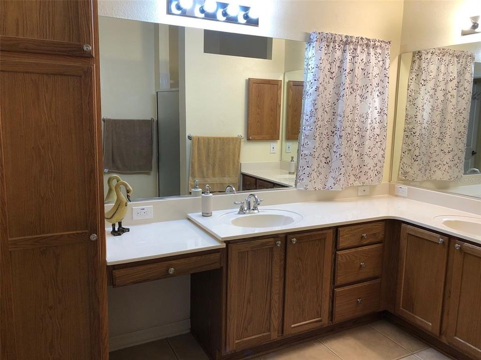 Bath cabinets and vanity area