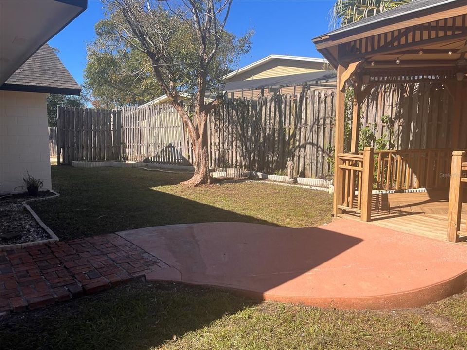 Backyard with Gazebo on the right