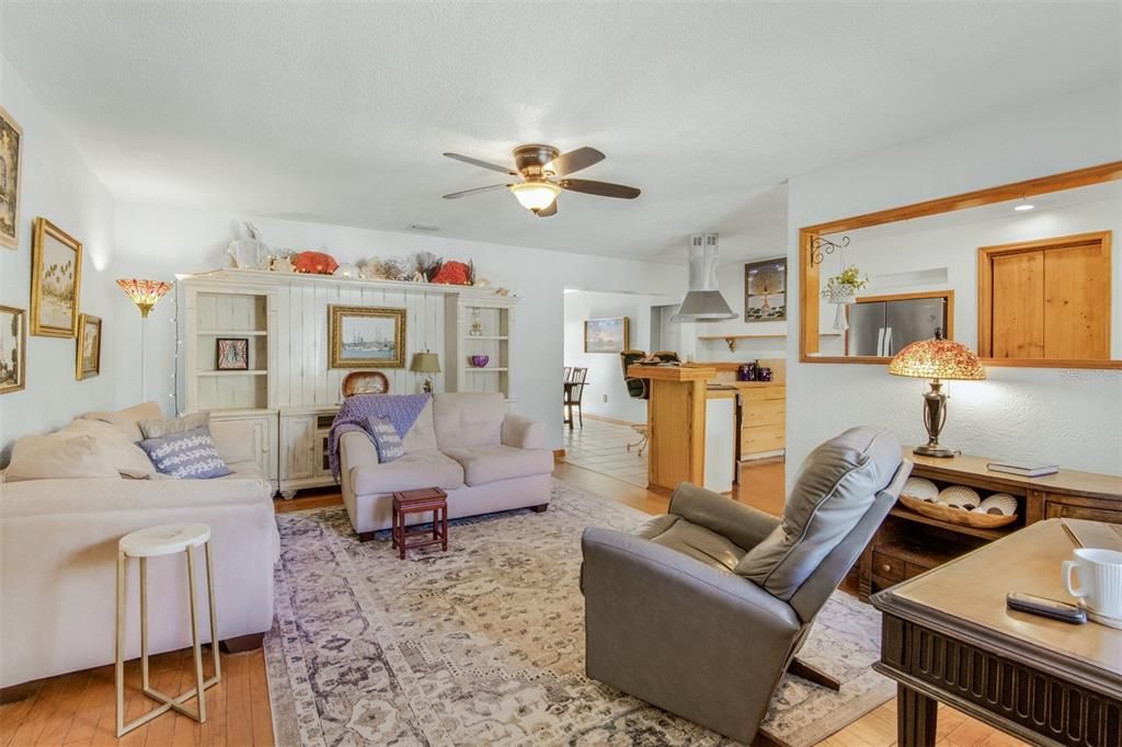 Spacious Open Living Room From Front Entry To Kitchen & Dining